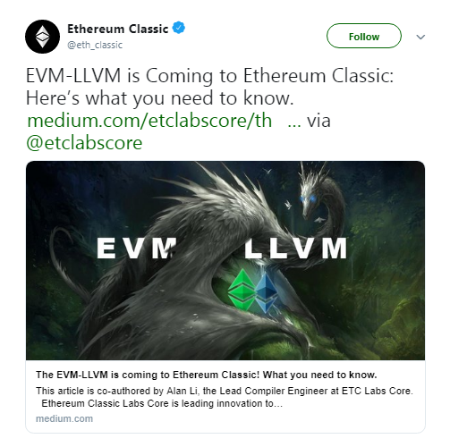 قابلیت EVM-LLVM به زودی به اتریوم کلاسیک اضافه می‌شود. دانستنی‌های لازم در این لینک
