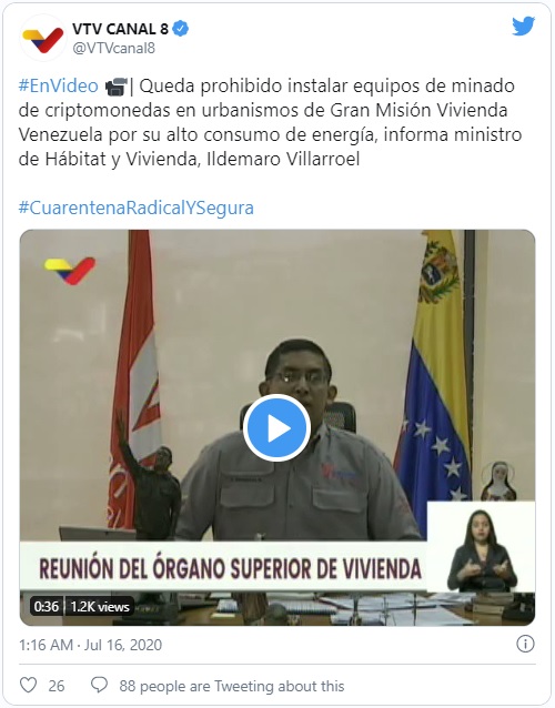 دستور وزیر مسکن و شهر‌سازی ونزوئلا