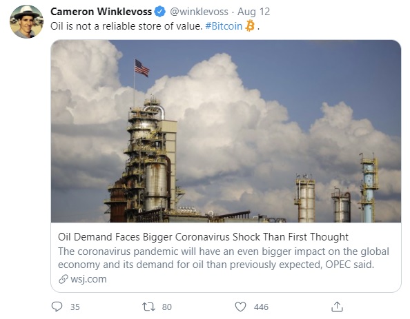 توییت کامرون وینکلوس